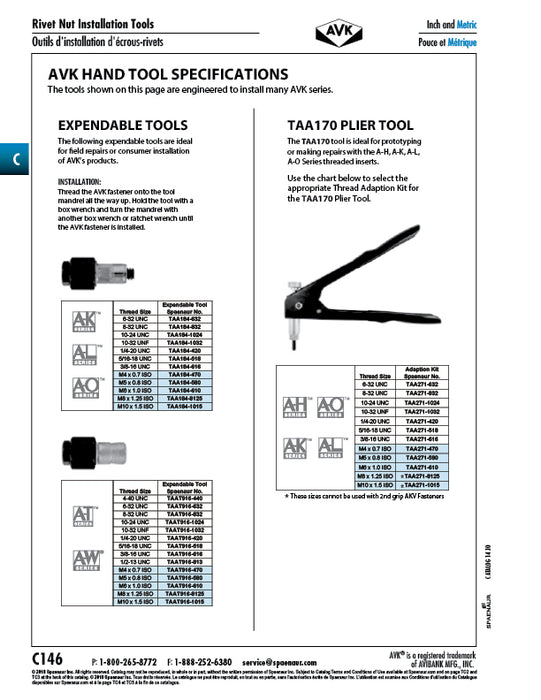 Conversion Kit for Insert Hand Tool Size M6