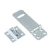 Safety Hasp, Adjustable Staple, W/Screws, Riveted Pin, 4-1/2" Closed Length, 1-1/2" Width Steel Zinc Plated (Not Rohs or C Of C Compliant) by Spaenaur Inc.
