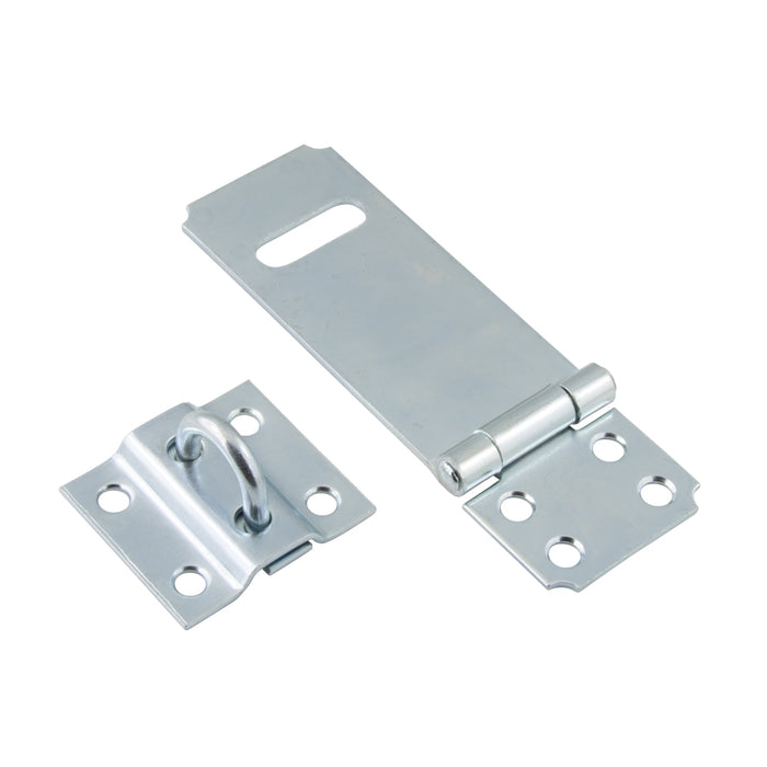 Safety Hasp,Loose Staple, W/Screws Riveted Pin, 3-1/2" Closed Length 1-1/2" Width Steel Zinc Plated by Spaenaur Inc.