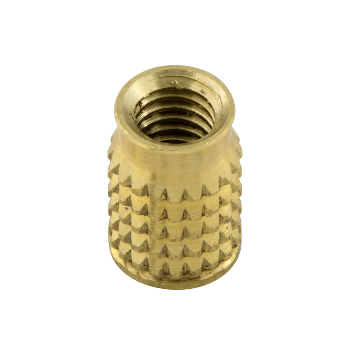 Brass Barb-Sert Metric M2.5 x 0.45mm Pitch x .205" Reg LGTH Brass Plain