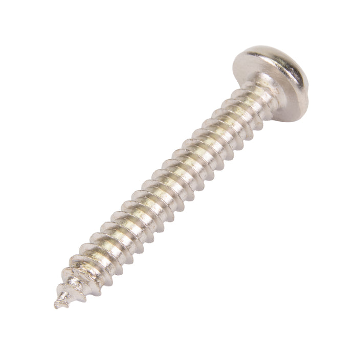 Tapping Screw, Pan Head One-Way Slotted Drive, Type AB, #12 x 1-1/2" Length, Steel Nickel Plated by Spaenaur Inc.