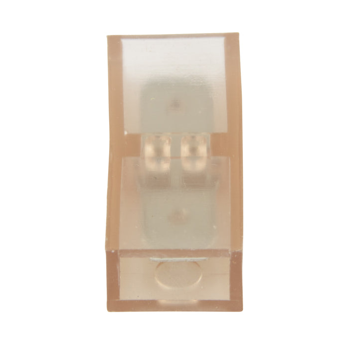 Double Male Disconnect Adaptor Solderless, Insulated 1/4" M.Q.D. Electrolytic Copper, Clear Nylon Insulation, Bright Tin Plate by Spaenaur Inc.