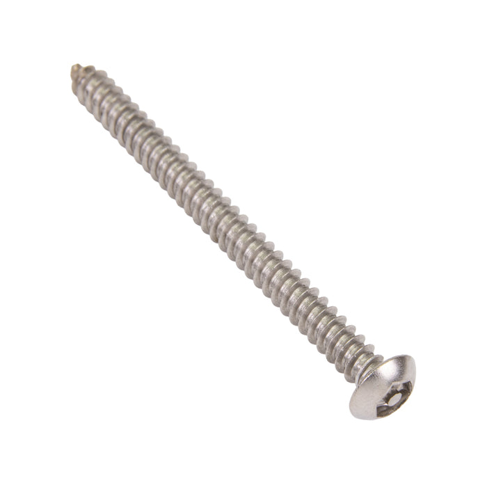 Tapping Screw, Button Head Security Hex Socket Drive, Type AB, #10 x 1/2" Length, Stainless Steel by Spaenaur Inc.