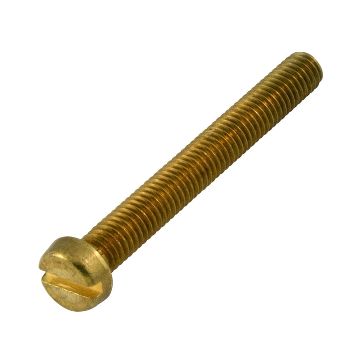 Machine Screw, Cheese Head, Slotted Drive, M1.4 x 0.30 mm UNC x 6 mm Length, Brass Plain by Spaenaur Inc.
