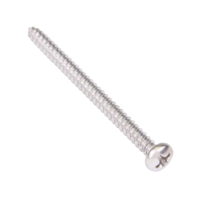Vis autotaraudeuse, tête cylindrique à empreinte cruciforme, type A, n° 12 x 1-1/4 po de longueur, acier inoxydable