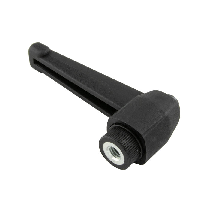 Clamping Lever with 90 Degree Arm, Female Steel Insert 3.70" Length, 5/16"-18 Thread 1.85" Overall Height Thermoplastic Material Black