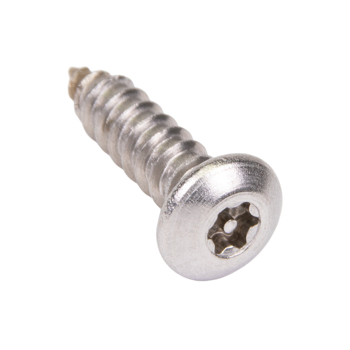 Tamper-Resistant Tapping Screw, Button Head Torx TR10 Drive, #6 x 1-1/2" Length, Stainless Steel 18-8, Type A or Type AB by Torx®