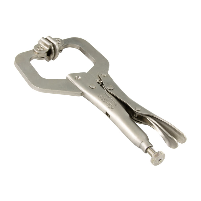 Vise-Grip Locking Clamp with Swivel Pads, 6-1/2" LG, 2-1/8" Jaw Alloy Steel Heat Treated