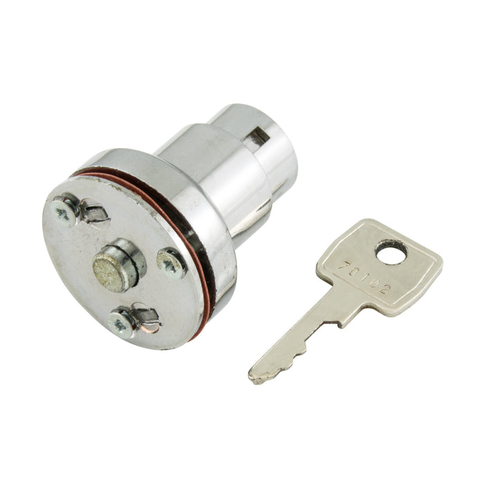 Serrure pour porte coulissante, 2 clés série 18 à clés différentes, acier chromé brillant, par Spaenaur Inc.