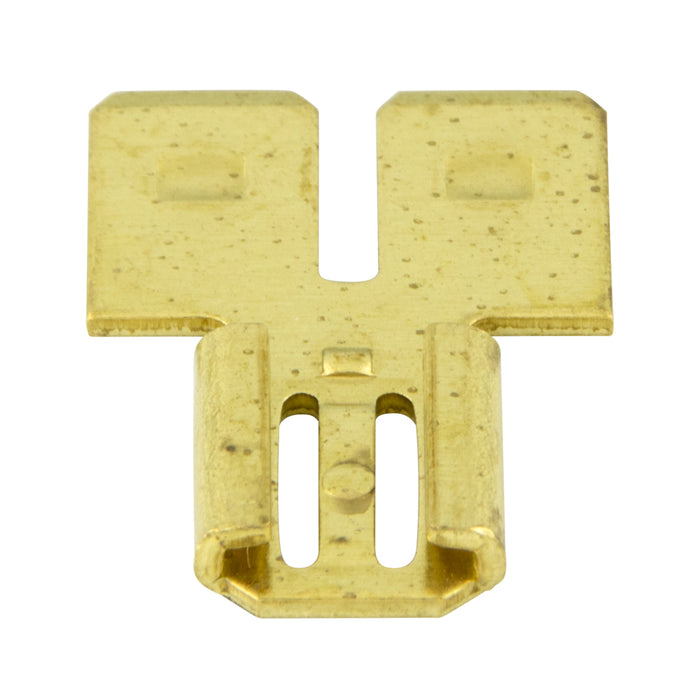 Brass Double Adapter, for 1/4" Mating Parts, Solderless, Non-Insul Ted Male-Female for 1/4" Brass Plain by Spaenaur Inc.