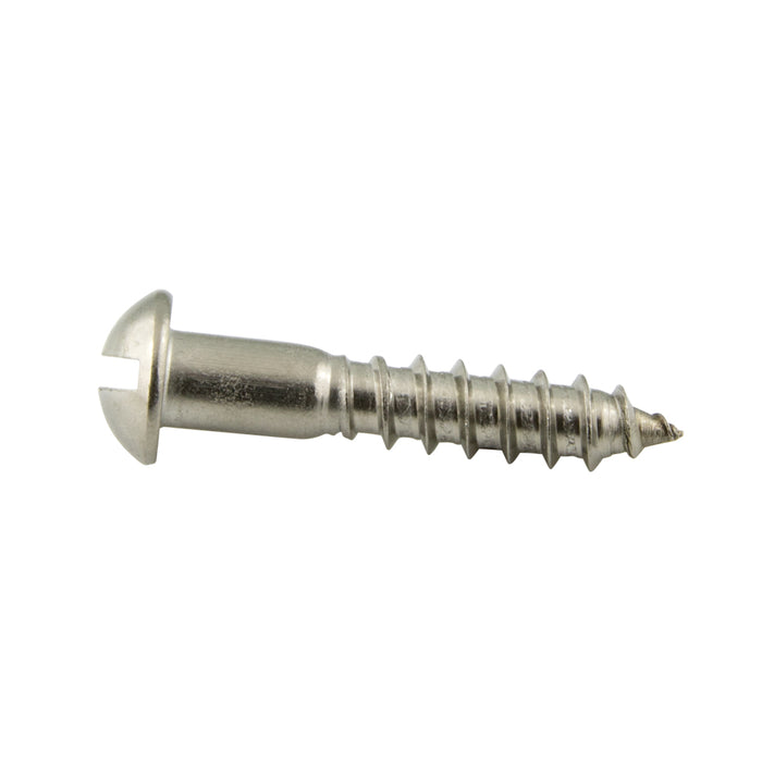 Wood Screw, Flat Head, Slotted, #8 x 2" Length, Stainless Steel, ASME/ANSI B18.6.1 by Spaenaur Inc.