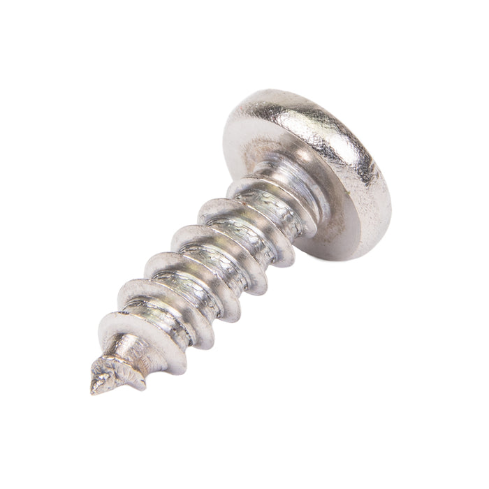 Tapping Screw, Pan Head Unslotted Drive, Type A, #8 x 1/2" Length, Stainless Steel by Spaenaur Inc.