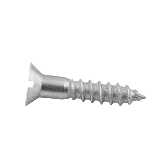 Wood Screw, Flat Head, Slotted, #10 x 3/4" Length, Aluminum, ASME/ANSI B18.6.1 by Spaenaur Inc.