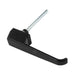 Non-Locking Handle 90 Degree Right Hand Rotation 7.25" Handle LGTH x 1.75" C. to C. Die Cast Black Finish by Spaenaur Inc.