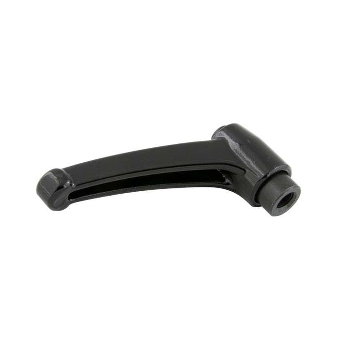 Indexed Clamping Lever, Female THRD 2.96" Length, 5/16"-18 Thread 1.77" Overall Height Thermoplastic Black, Zinc Diecast Thread