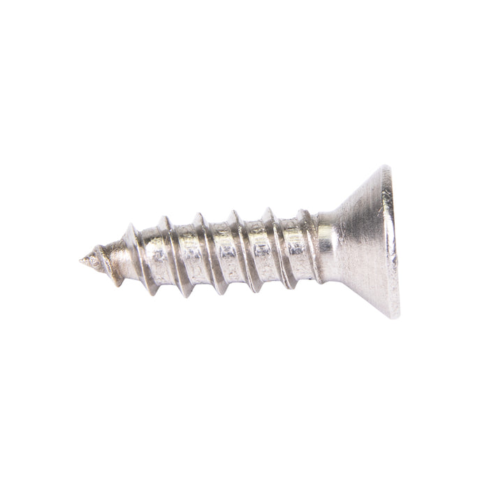 Tapping Screw, Flat Head Square Socket Drive, Type AB, #12 x 2-1/2" Length, Stainless Steel