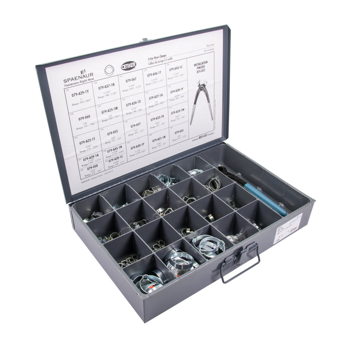 Assortment Of 2-Ear Hose Clamps, Steel by Spaenaur Inc.