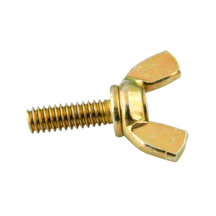 Wing Screw with Shoulder And Riveted-On Head 1/4"-20UNC x 1",Wing Spread 1 7/32" Low Carb Steel Cold forged Zinc Plated with Yellow Dichrom by Spaenaur Inc.