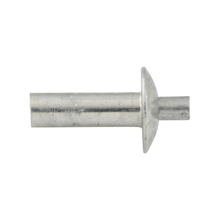 Drive Rivet Brazier Head, 1/4" DIA x 13/32" L x 1/4" Nom Grip Aluminum W/Aluminum Pin Plain