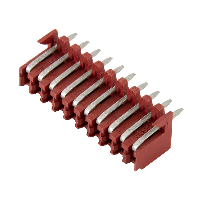Connecteur pour carte à circuit imprimé Système d'interconnexion Kk Espacement central de 2,54 mm (0,100 po) Série 4455-10Bc Nylon - Rouge Ul 94V-O, broche - laiton étamé, ignifuge par Molex®