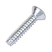 Tapping Screw, Flat Head Phillips Drive, Type B, #14 x 1-1/2" Length, Low Carbon Steel Trivalent Zinc Plated by Spaenaur Inc.