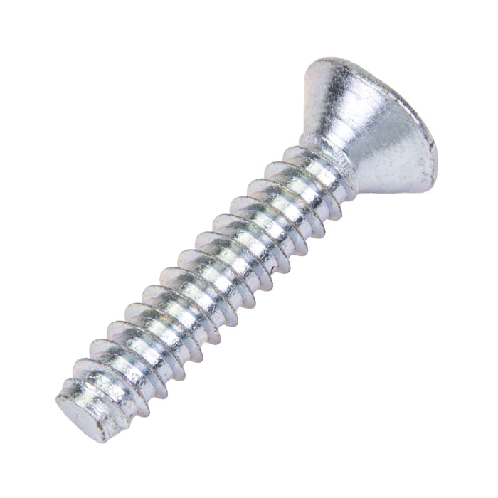 Tapping Screw, Flat Head Phillips Drive, Type B, #4 x 1/2" Length, Low Carbon Steel Trivalent Zinc Plated