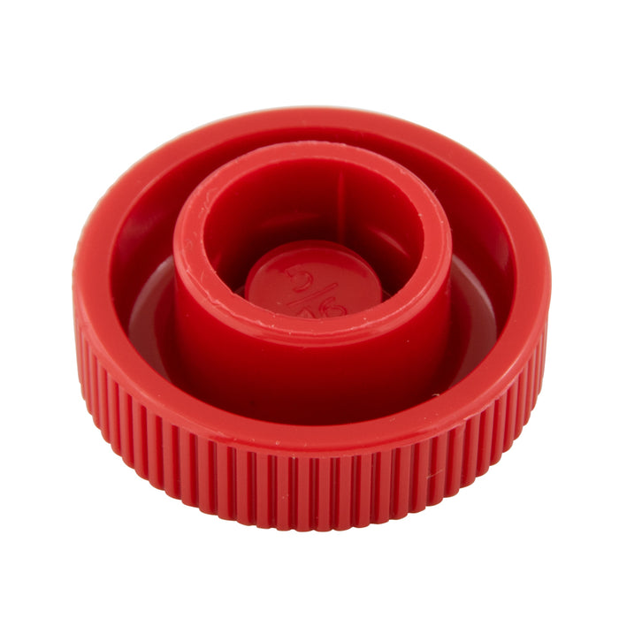 Shear-Loc Knob, Metric, Fine Ribbed M8 x 26 mm O.D. Dupont Delrin 500 Red by Spaenaur Inc.