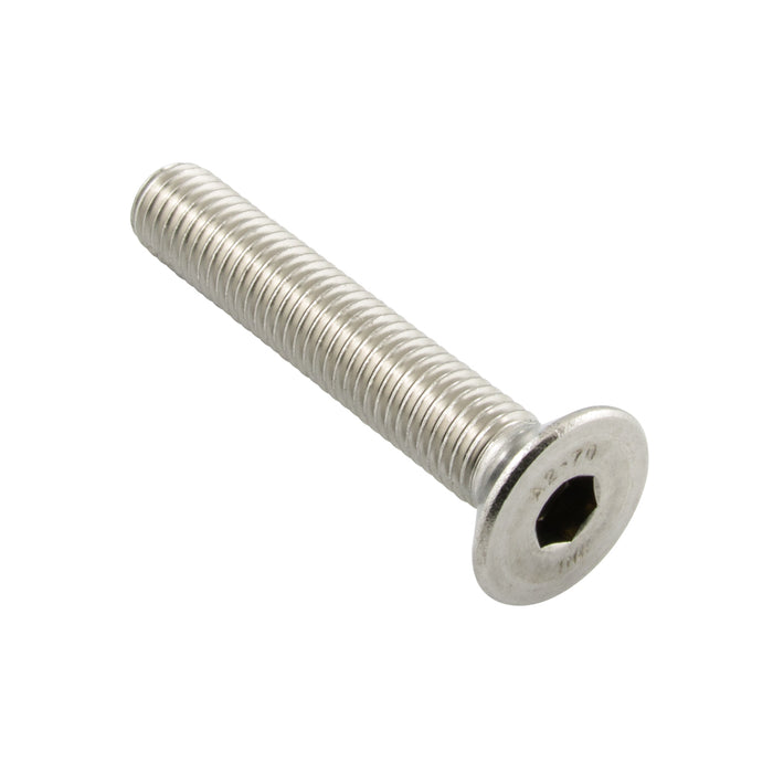 Flat Head Hex Socket Cap Screw M10 x 1.50mm x 70mm LG Partial THRD A2 Stainless Steel DIN 7991 by Spaenaur Inc.