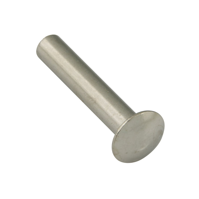 Oval Head Tubular Rivet 1/8" x 1-21/32" L (5/16" Head DIA) Steel Nickel Plated ANSI B18.7-1972 (R1980)