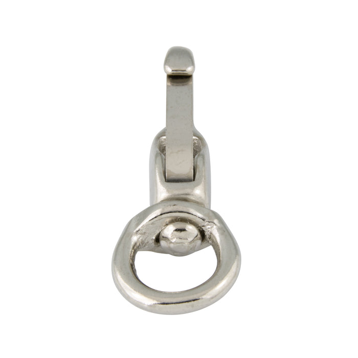 Mousqueton à ressort, œillet pivotant 3/8 po x 1 7/8 po (longueur totale), ouverture 0,175 po, laiton nickelé par Spaenaur Inc.