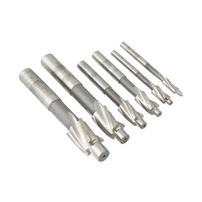Set Of 6 Flat Counterbores, DIN 373, Fine Grade for Thru-Hole (for M3, M4, M5, M6, M8, M10) High Speed Steel, In Steel Case by Spaenaur Inc.