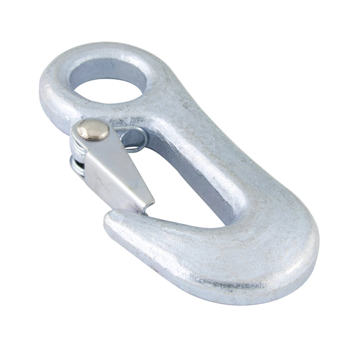 Snap Hook,Metric, Fixed Eye, Break Strength: 3600 Lbs 18 mm ID Of Eye, O/A LGTH 93 mm Drop forged Steel, Zinc Plated by Spaenaur Inc.