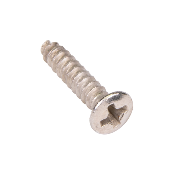Wood Screw, Oval Head, Phillips, #3 x 1/2" Length, Steel Nickel Plated, ASME/ANSI B18.6.1 by Spaenaur Inc.