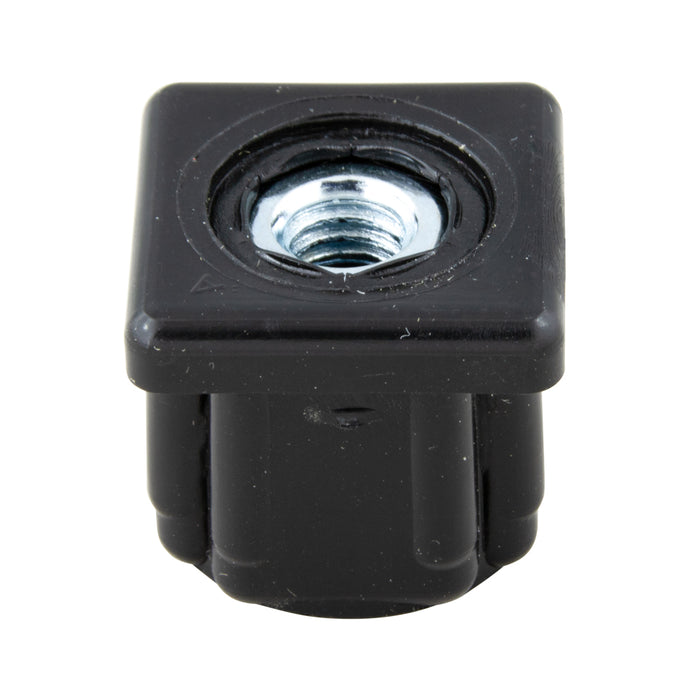 Plug Glide for 16/18 Gauge Square Tube 1" x 5/16"-18 Polyethylene Black by Spaenaur Inc.