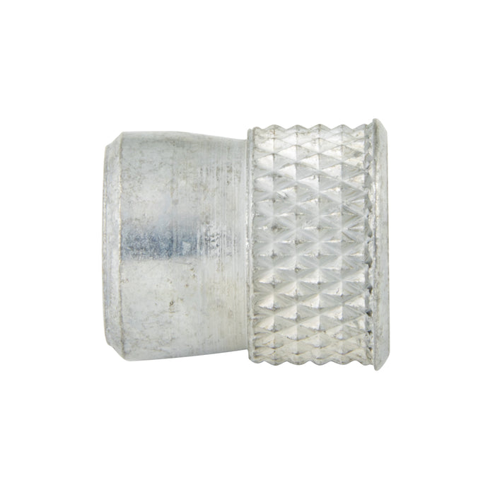 A-W Series Knurled Threaded Insert 3/8"-24 UNF x .760" LGTH Steel, Trivalent Tin Zinc Plated