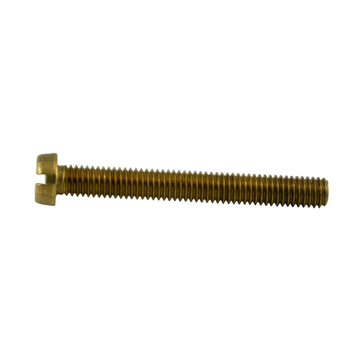 Machine Screw, Cheese Head, Slotted Drive, M3.5 x 0.60 mm UNC x 20 mm Length, Brass Plain by Spaenaur Inc.