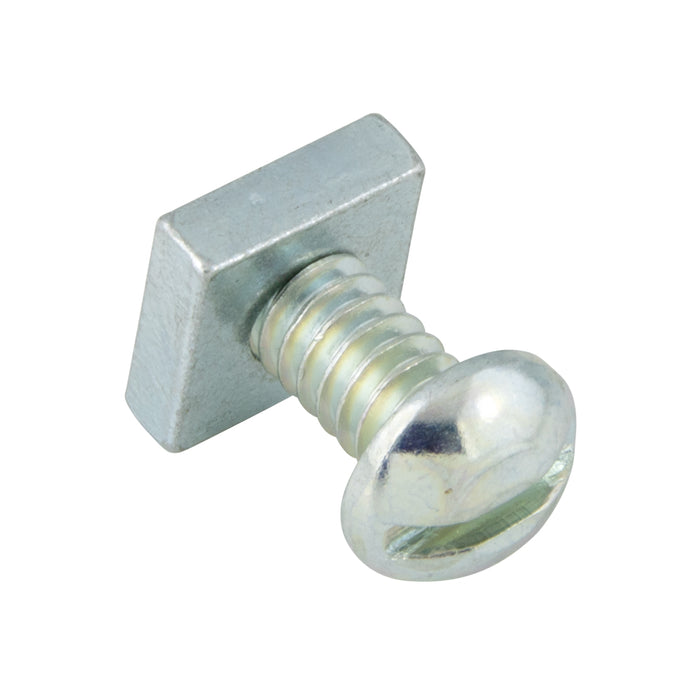 Vis à tête cylindrique à fente ronde et écrou carré (lot de 100) 3/16" (#10-24 UNC) x 1 1/4", en acier zingué et chromaté (Ms-62 + N-28), de Spaenaur Inc.