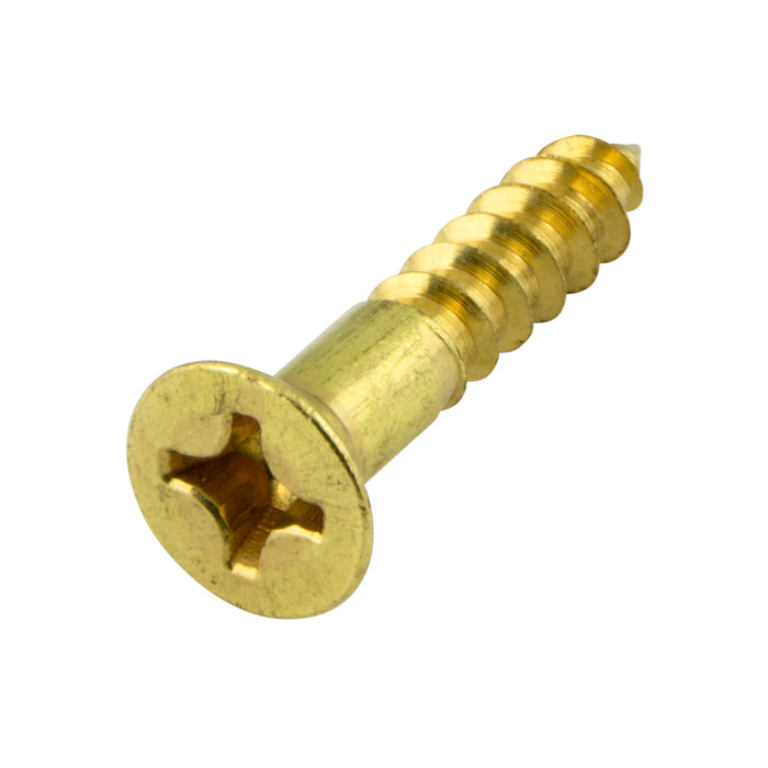Wood Screw, Flat Head, Phillips, #12 x 1-3/4" Length, Brass, ASME/ANSI B18.6.1 by Spaenaur Inc.