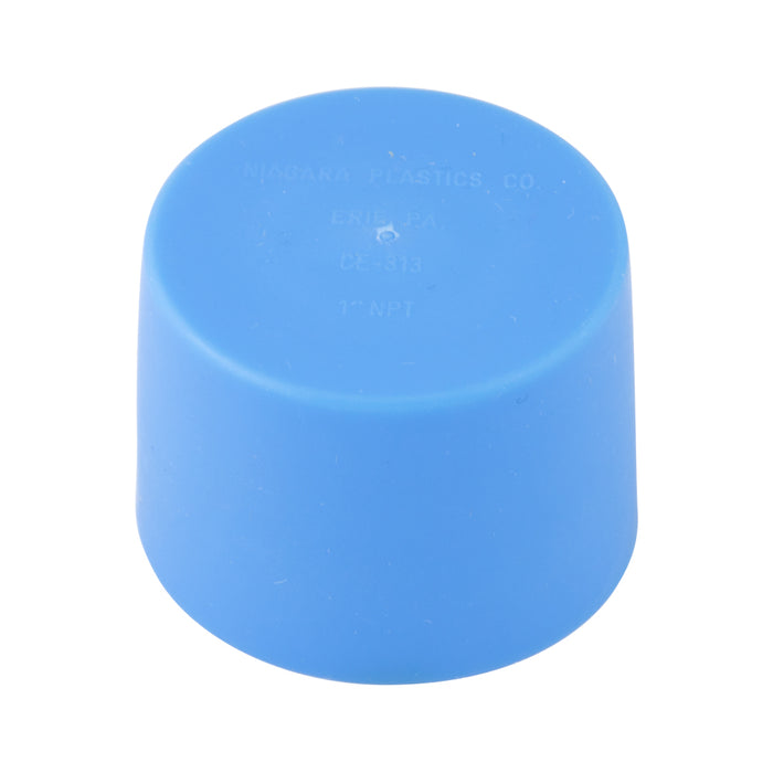 Protecteur de filetage de tuyau à extrémité fermée 5 po N.P.T. Polyéthylène basse densité Couleur bleue par Spaenaur Inc.