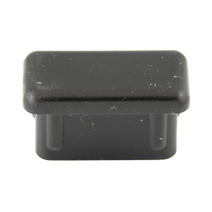 Bouchon rectangulaire 1 po x 2 po Base 16-18 GA Polyéthylène noir par Spaenaur Inc.