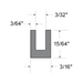 Rubber Channel 3/16 x 15/64"HT x 3/32" GAp x 100Ft Roll Sbr Black Duro 70 +/-5 by Spaenaur Inc.