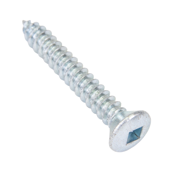 Tapping Screw, Oval Head Square Socket Drive, Type AB, #6 x 1-1/2" Length, Low Carbon Steel Trivalent Zinc Plated by Spaenaur Inc.