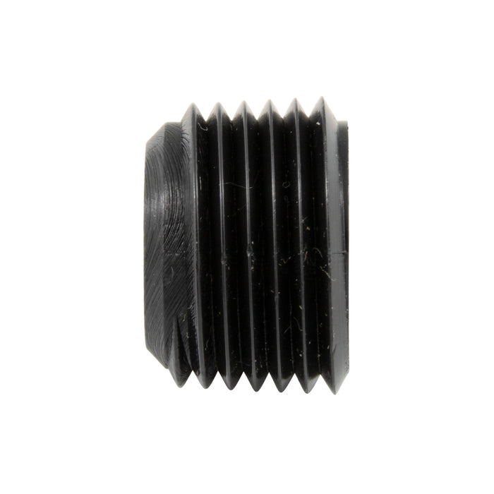 Bouchon fileté pour tuyau - Douille hexagonale 3/4 po-14 NPT Polyéthylène haute densité Couleur Noir