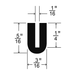 Black Rubber "U" Channel 5/16"O/A HT,1/16"Channel,3/16"Base 50 Ft/Roll EPDM-Kt70 70 +/- 5 Duro by Spaenaur Inc.