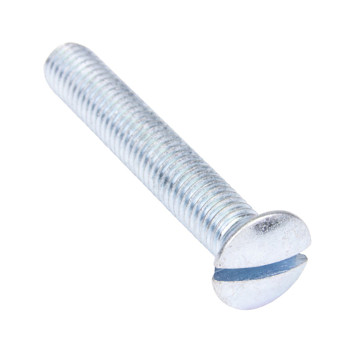 Machine Screw, Oval Head, Slotted Drive, M8 x 1.25 mm UNC x 50 mm Length, Steel Zinc Plated Trivalent by Spaenaur Inc.