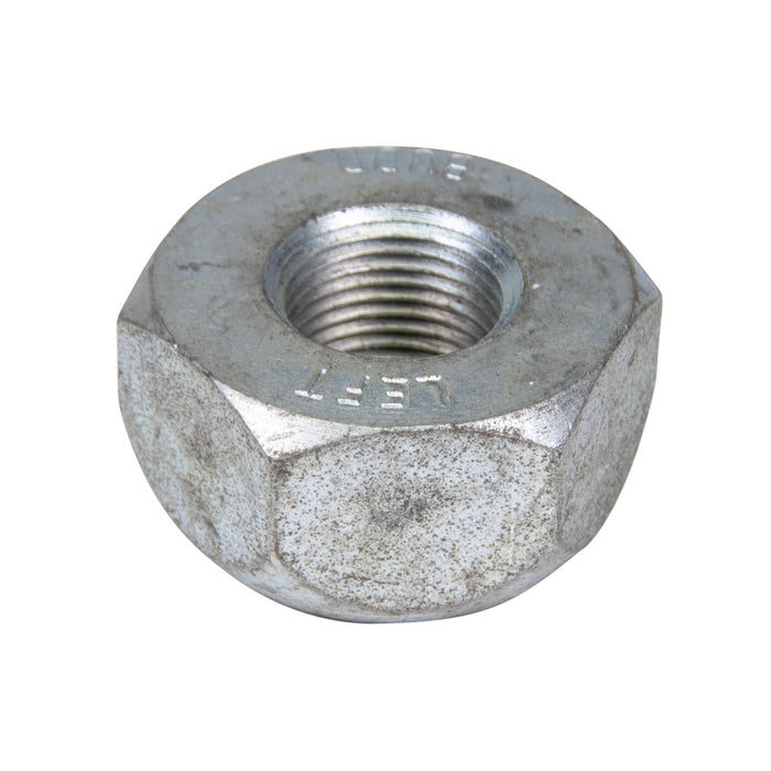 Écrou de roue, filetage à gauche fin 3/4"-16 UNF, 1 1/2" A/F, 7/8" HT en acier zingué par Spaenaur Inc.