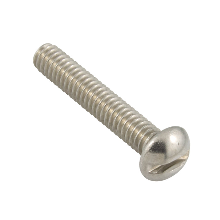 Machine Screw, Round Head, Slotted Drive, #8-32 UNC x 1-1/4" Length, Stainless Steel