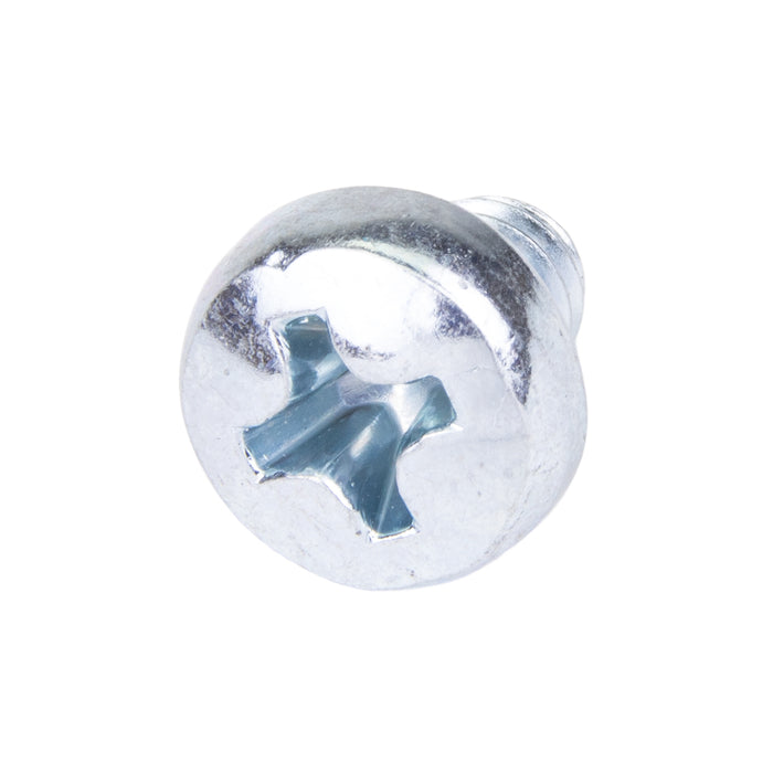 Machine Screw, Raised Cheese Head, Phillips Drive, M2.5 x 0.45 mm UNC x 25 mm Length, Steel Zinc Plated