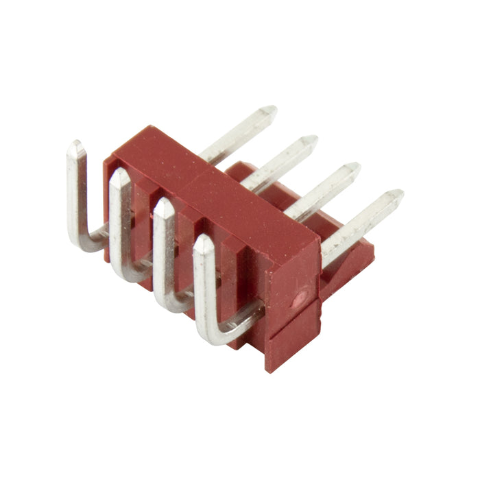 Square Pin Friction Lock 4 Circuit Kk Interconnection System .100"(2.54mm) Centre Spacing Series 6410-4A Nylon - Red Ul 94V-O, Pin - Brass Tinned, Flame Retardant by Molex®