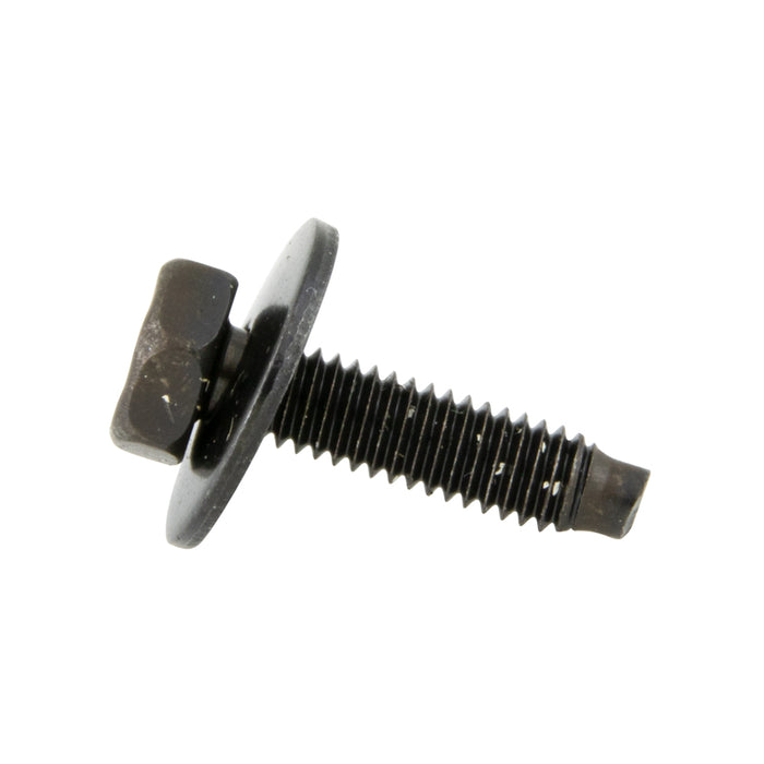 Sems Machine Screw Hex Head W/ 12Mm, OD Flat Washer, M4 X 0.7 Pitch X 16mm Lgth Med, Gr 9.8 Carbon Steel Black, Phosphorate & Oil by Spaenaur Inc.